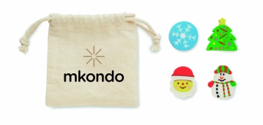 Logo trade promotional gift photo of: Set of 4 Christmas erasers